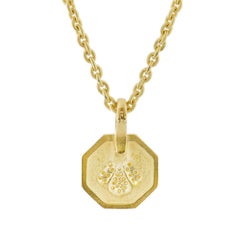 0.21 Carat Diamond Pave Slane Octagon Pendant Necklace