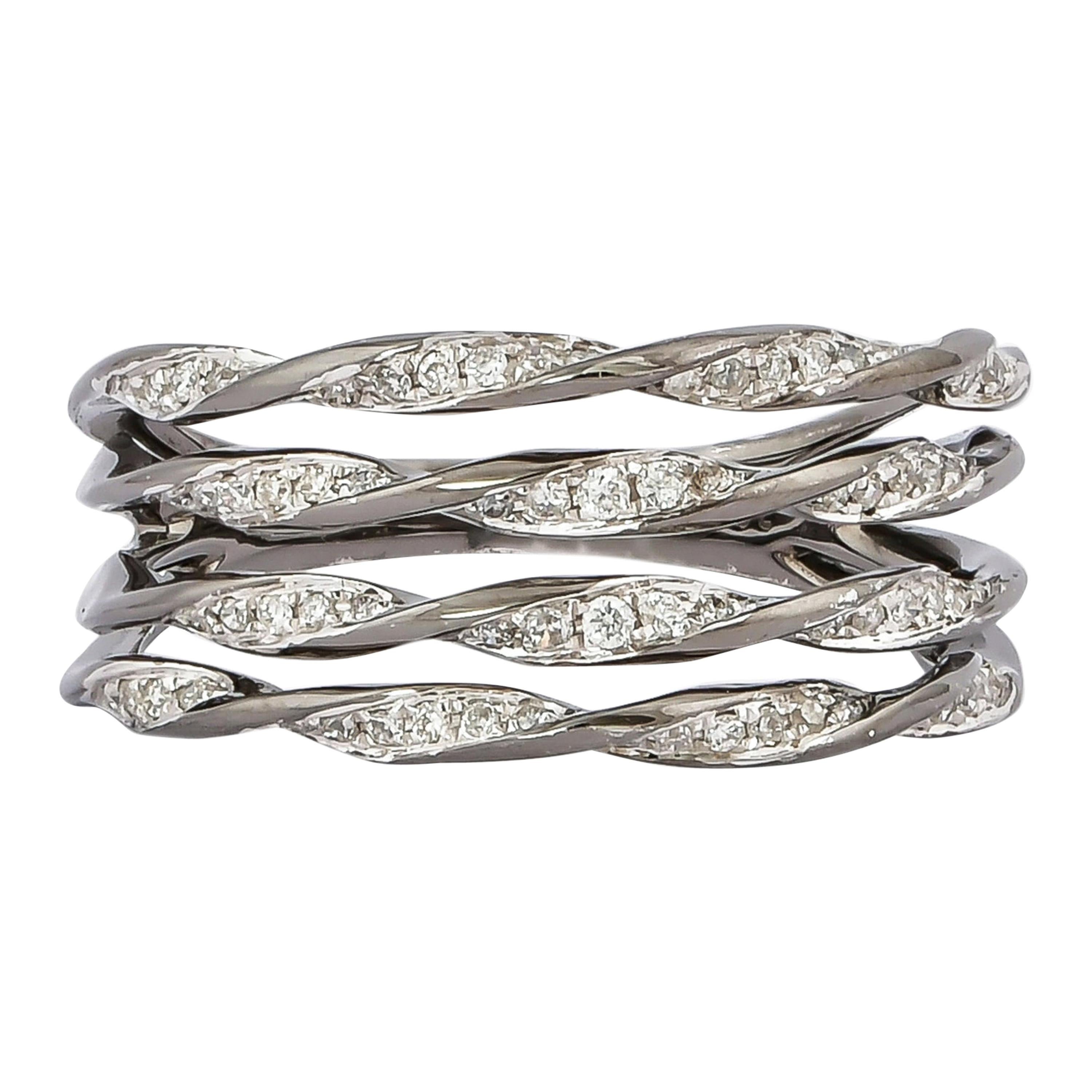 0.541 Carat GVS Diamond Band Ring in 18 Karat White Gold For Sale at ...