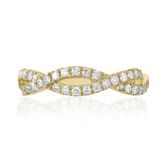 Bague de mariage en or jaune 18 carats avec diamants de 0,21 carat