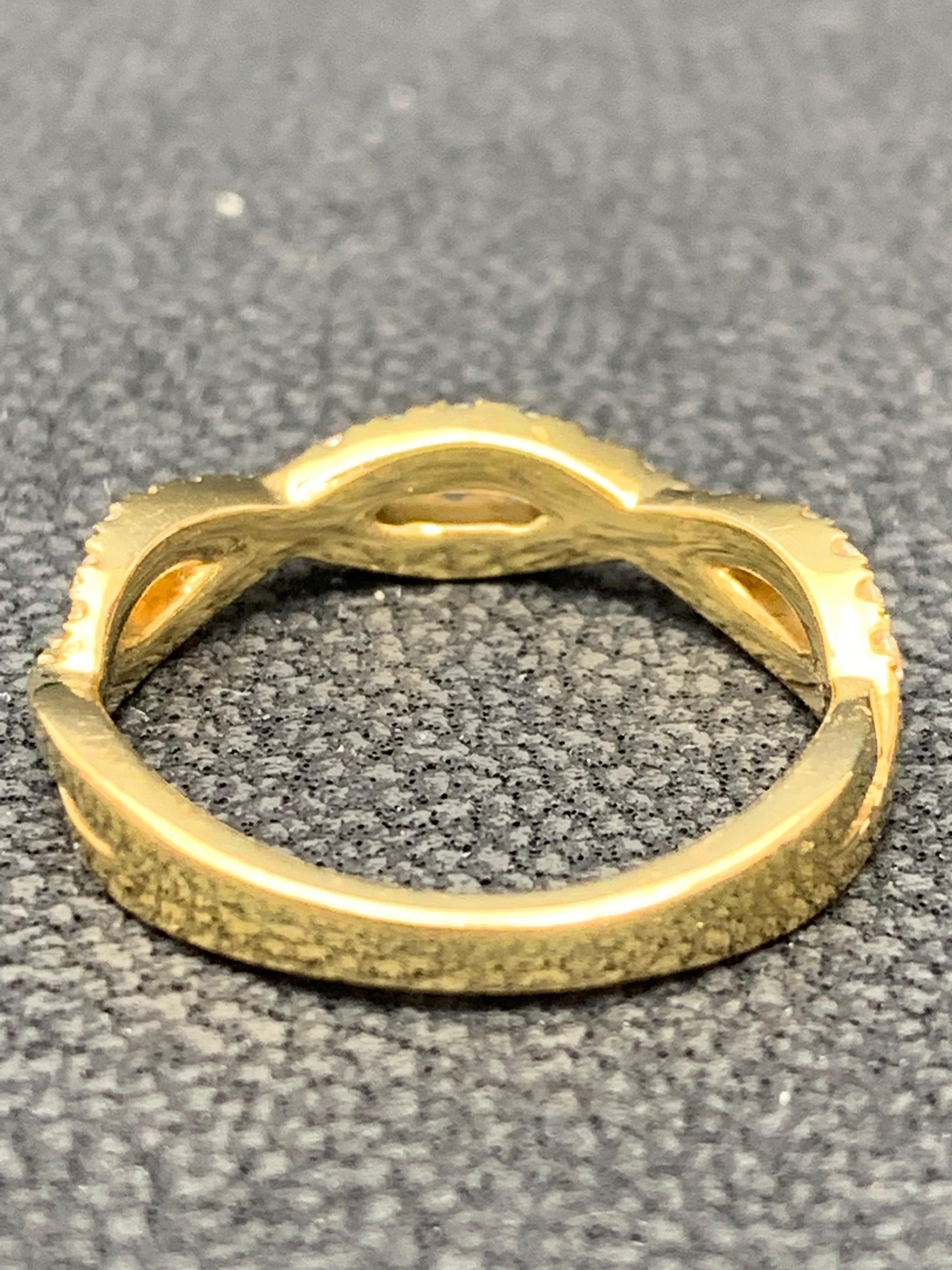 Bague de mariage en or jaune 18 carats avec diamants de 0,21 carat  Neuf - En vente à NEW YORK, NY