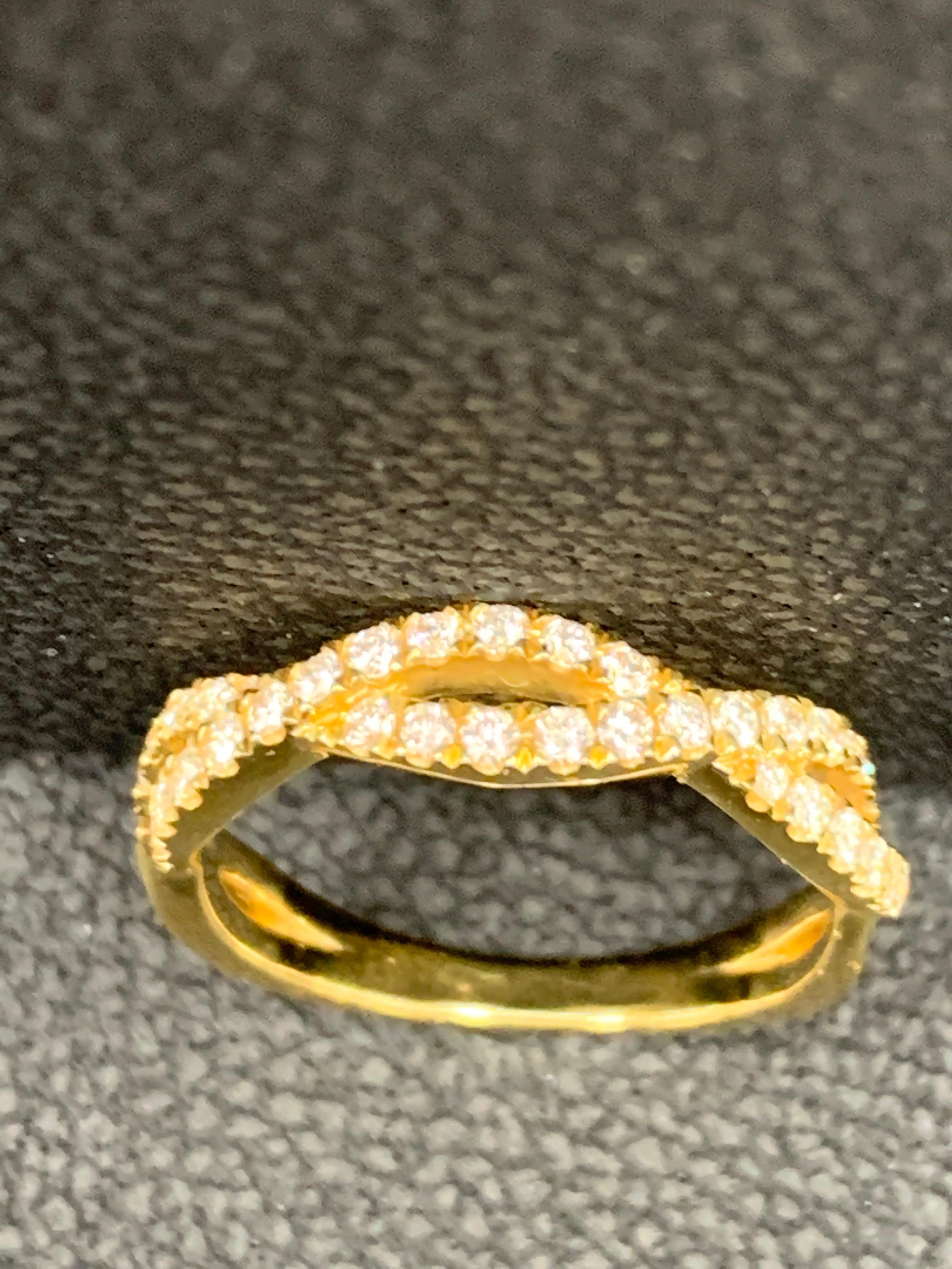 Bague de mariage en or jaune 18 carats avec diamants de 0,21 carat  en vente 1