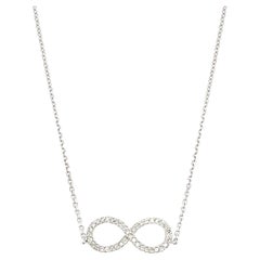 0.21 Carat Infinity Diamond White Gold Chain Necklace 
