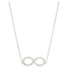 0.21 Carat Infinity Diamond White Gold Chain Necklace