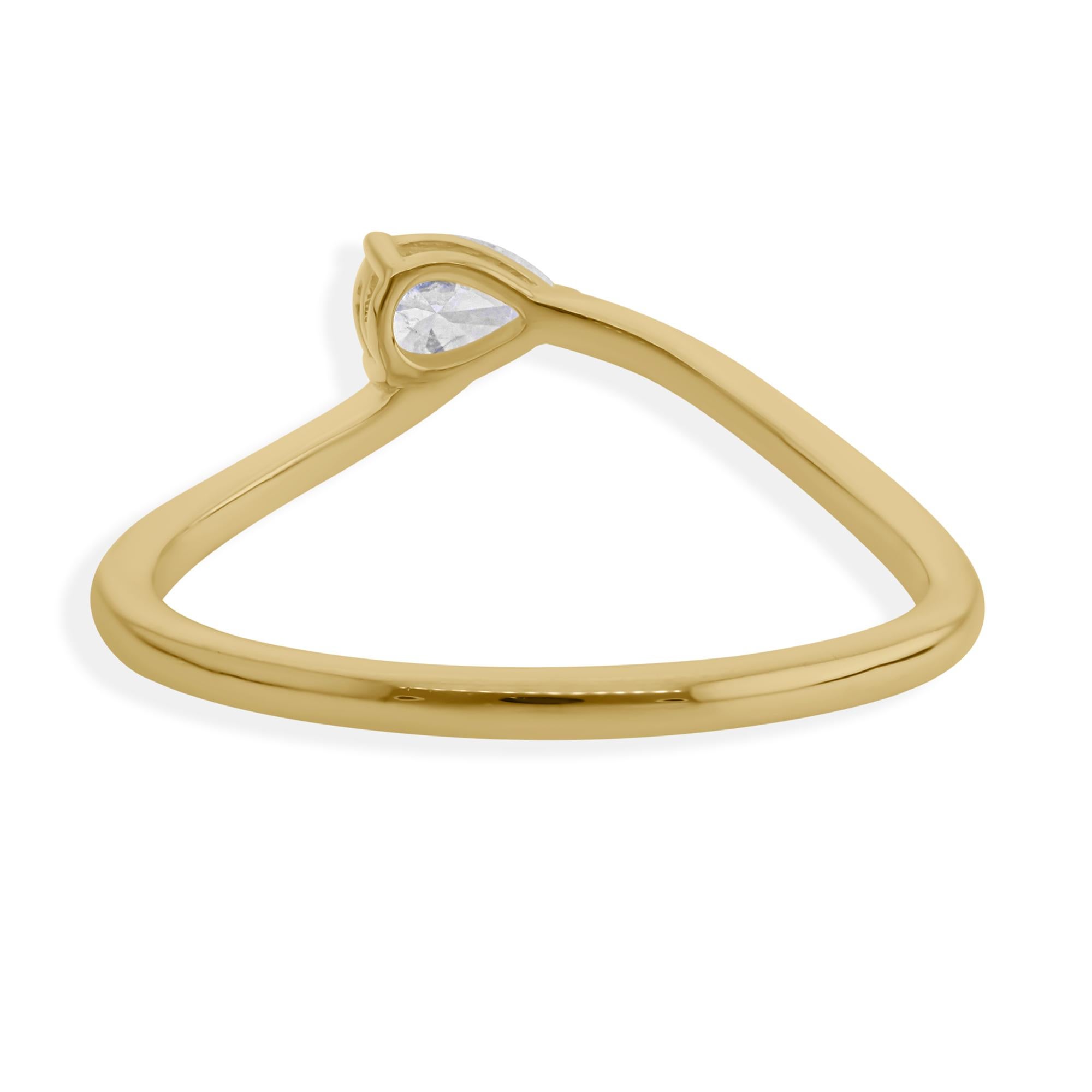 For Sale:  0.21 Carat Pear Cut Dainty Diamond Promise Ring Gift for Her 18k Yellow Gold 4
