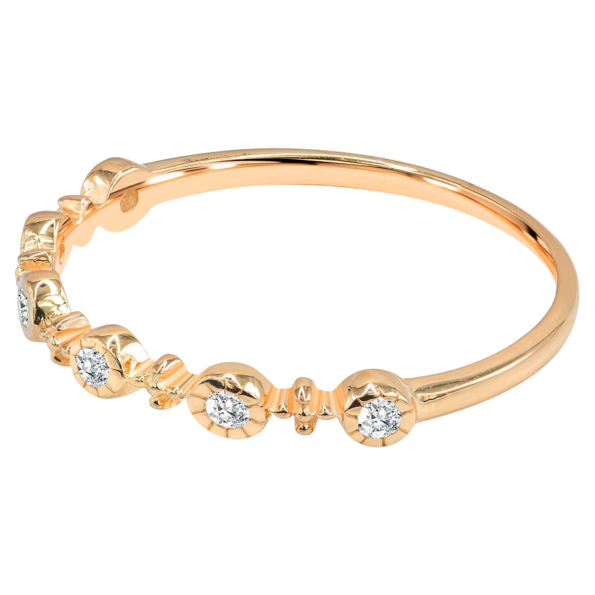 0.21 Carat Diamond Wedding Ring in 18K Yellow Gold For Sale at 1stDibs ...
