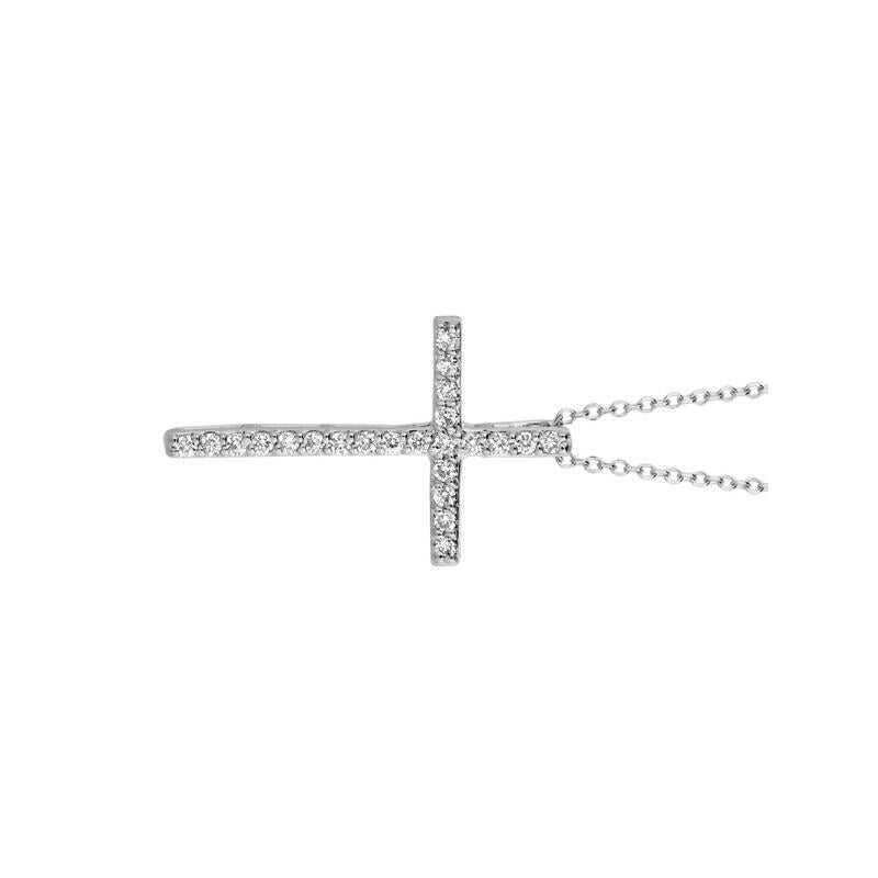 0.21 Carat Natural Diamond Cross Necklace 14K White Gold G SI 18 inches chain

100% Natural Diamonds, Not Enhanced in any way Round Cut Diamond Necklace  
0.21CT
G-H 
SI  
14K White Gold    Pave style  2.40 gram
15/16 inch in height, 9/16 inch in