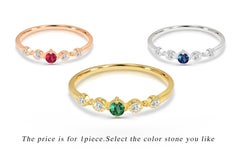 0.21 Ct Ruby, Emerald and Sapphire Promise ring in 14K Gold