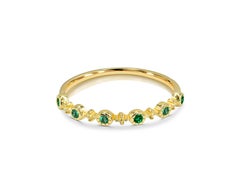 0.21 Ct Ruby, Emerald and Sapphire Ring in 14k Gold