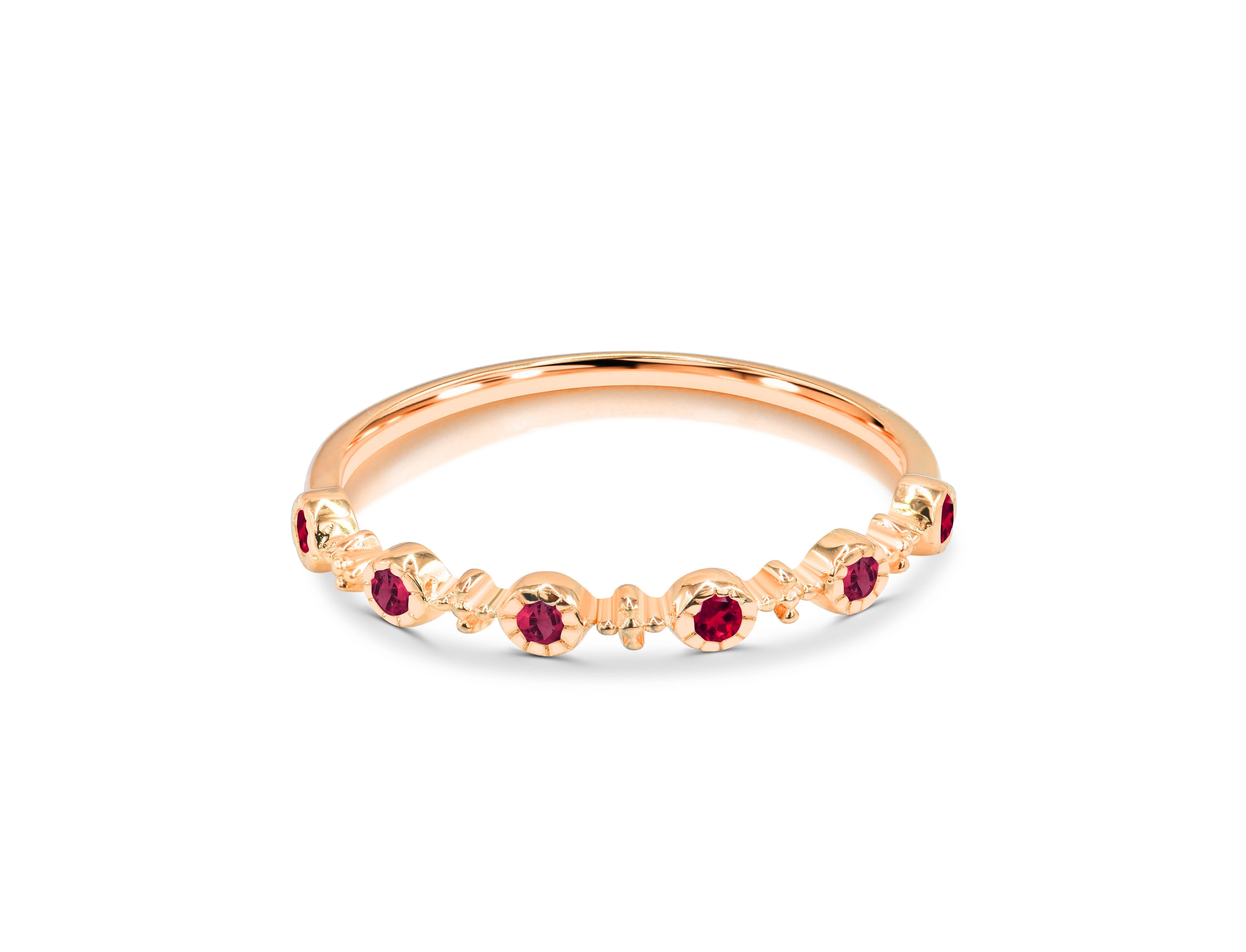 For Sale:  0.21 Ct Ruby, Emerald and Sapphire Ring in 14k Gold 3