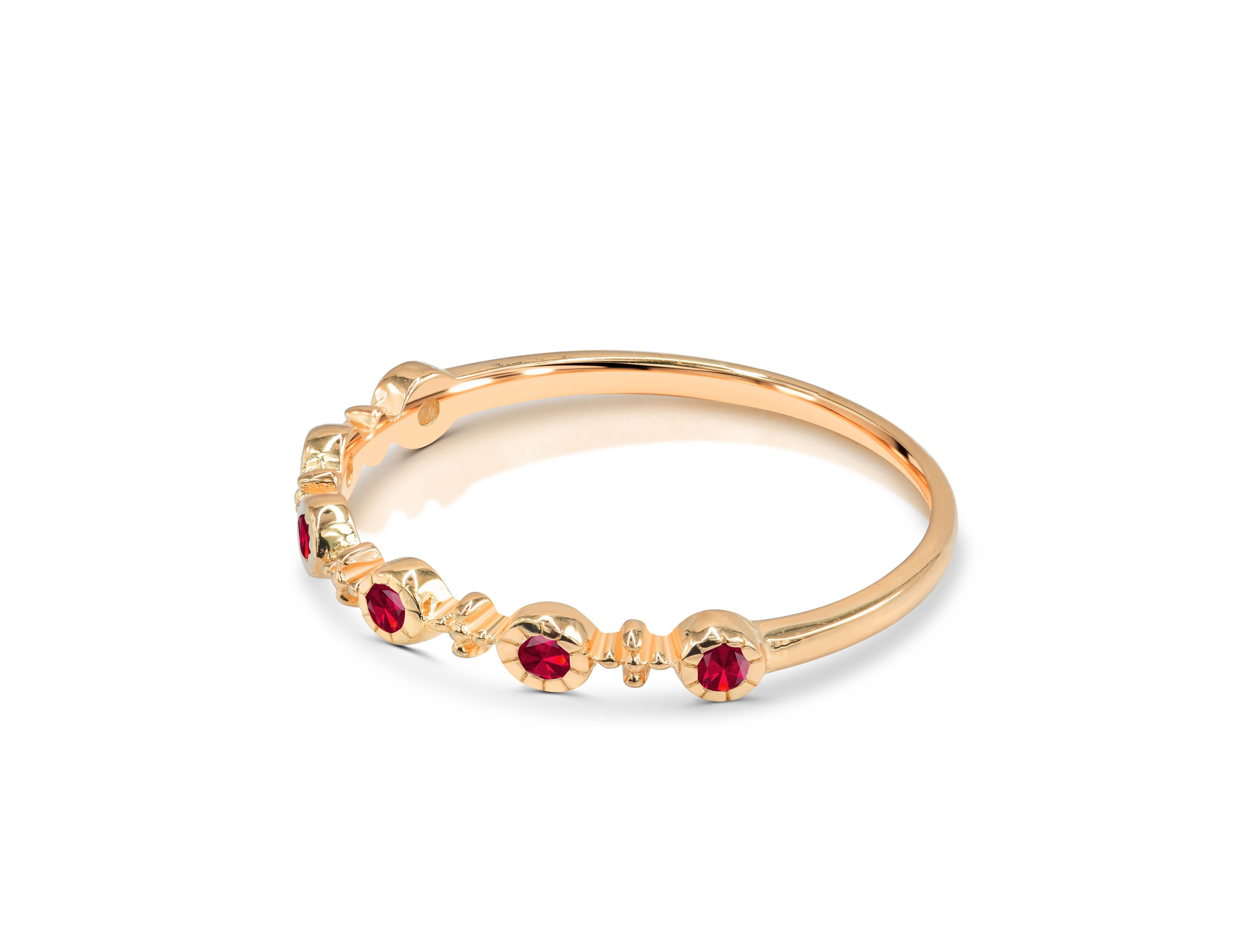 For Sale:  0.21 Ct Ruby, Emerald and Sapphire Ring in 14k Gold 6