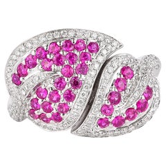 0.966 Carat Ruby Ring in 14 Karat White Gold