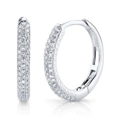 0.21ct Round Cut Diamond Pavé Huggie Earrings
