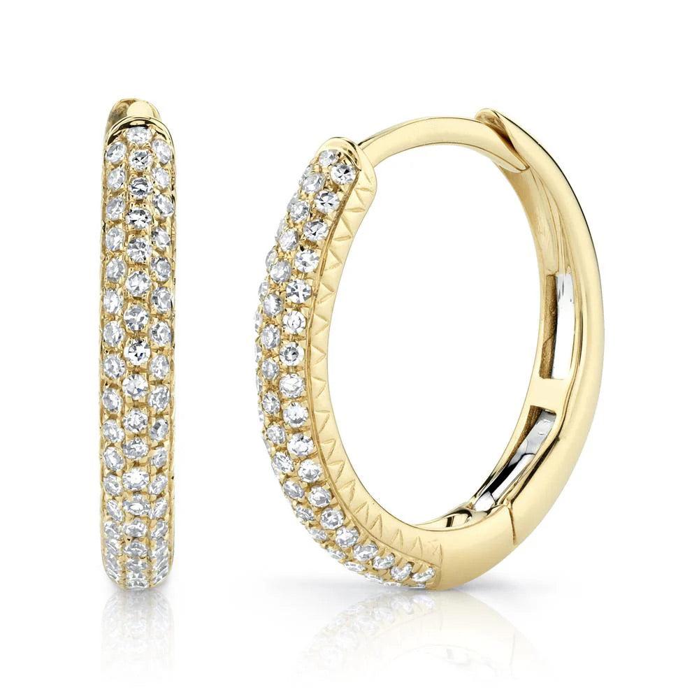 0.21ct Round Cut Diamond Pavé Huggie Earrings
