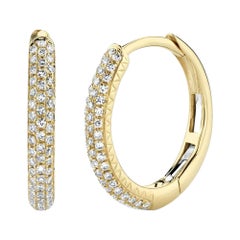 0.21ct Round Cut Diamond Pavé Huggie Earrings