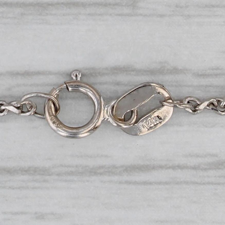 0.21ctw Blue Sapphire Diamond Cross Pendant Necklace 14k Gold 20