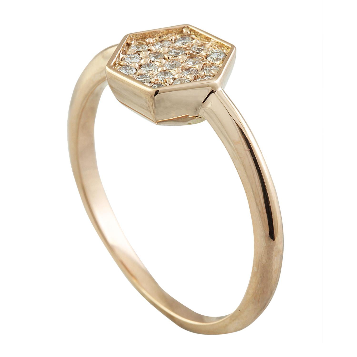 Round Cut 0.22 Carat 14 Karat Solid Rose Gold Diamond Ring For Sale