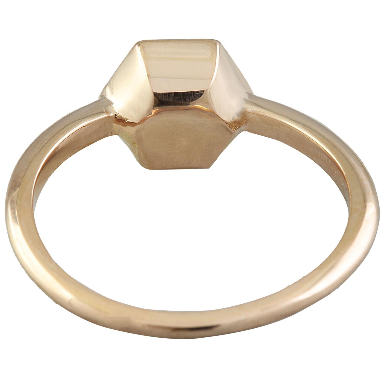 0.22 Carat 14 Karat Solid Rose Gold Diamond Ring In New Condition For Sale In Los Angeles, CA
