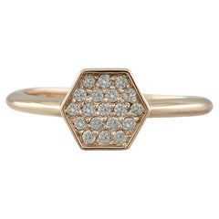 0.22 Carat 14 Karat Solid Rose Gold Diamond Ring