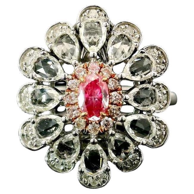 0.22 Carat Fancy Pink Diamond Ring For Sale