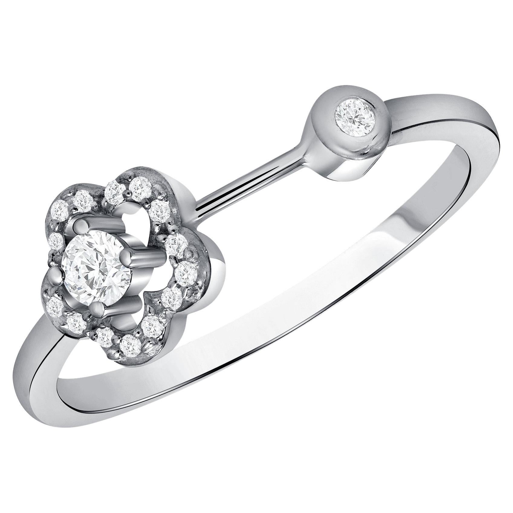For Sale:  0.22 Carat Flower Inspired Natural Diamond Band