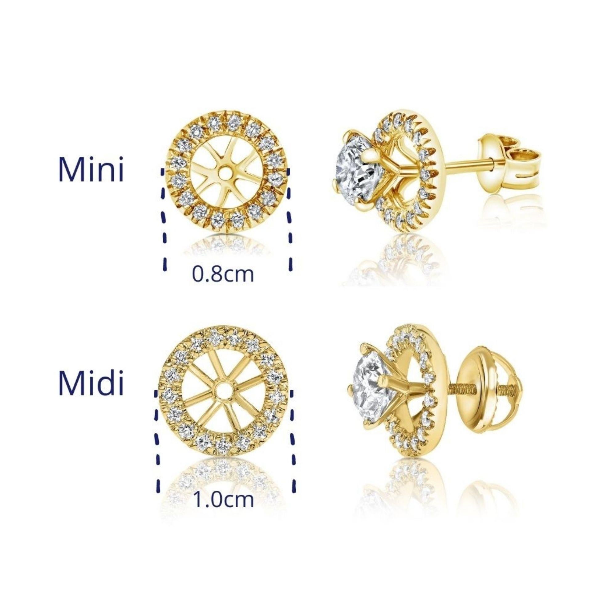0.22 Carat Mini Round Diamond Ear Jacket Add-On in 14 Karat Yellow Gold, Shlomit Rogel

Jazz up your ear! Delicately embellished with white diamonds, this round 14k yellow gold ear extension will complete your stud earrings. You can add your own