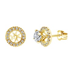 0.22 Carat Mini Round Diamond Ear Jacket Add-On 14K Yellow Gold - Shlomit Rogel