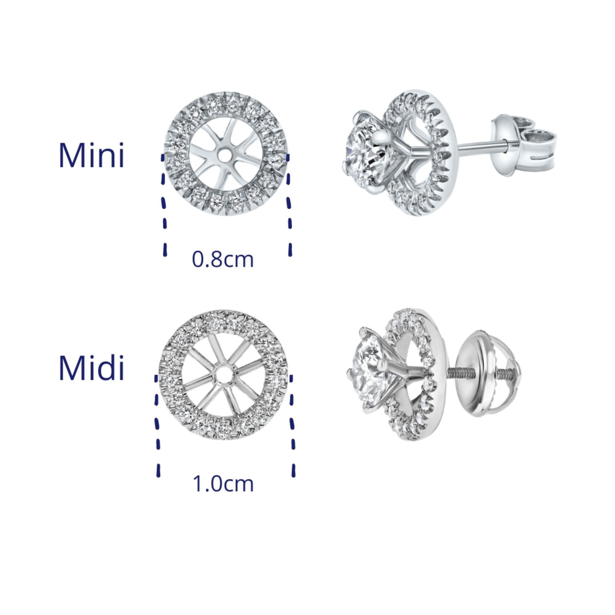 0.22 Carat Mini Round Diamond Ear Jacket Add-On in 14K White Gold -Shlomit Rogel

Jazz up your ear! Delicately embellished with white diamonds, this round 14k white gold ear extension will complete your stud earrings. You can add your own stud
