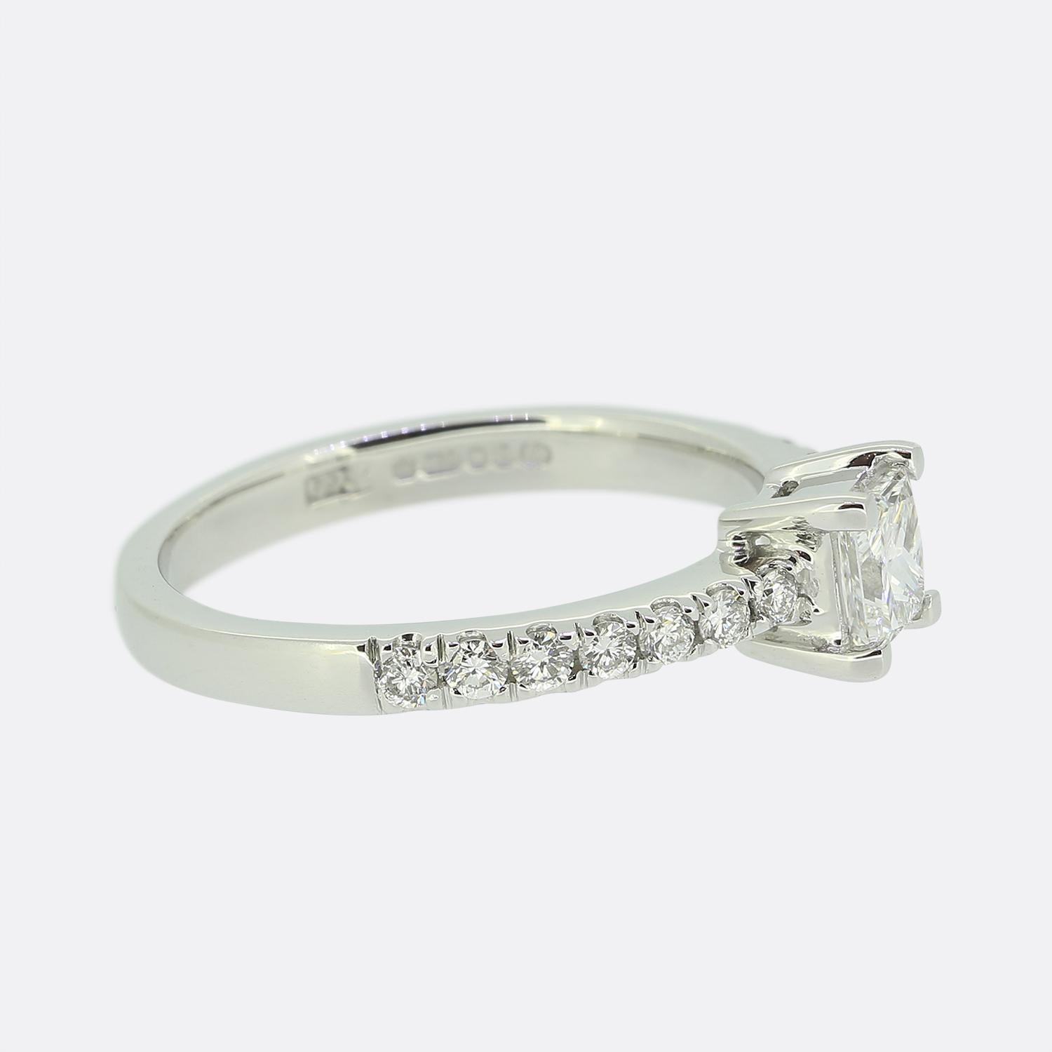 0.22 Karat Diamant Solitär-Ring mit Prinzessinnenschliff (Carréschliff) im Angebot