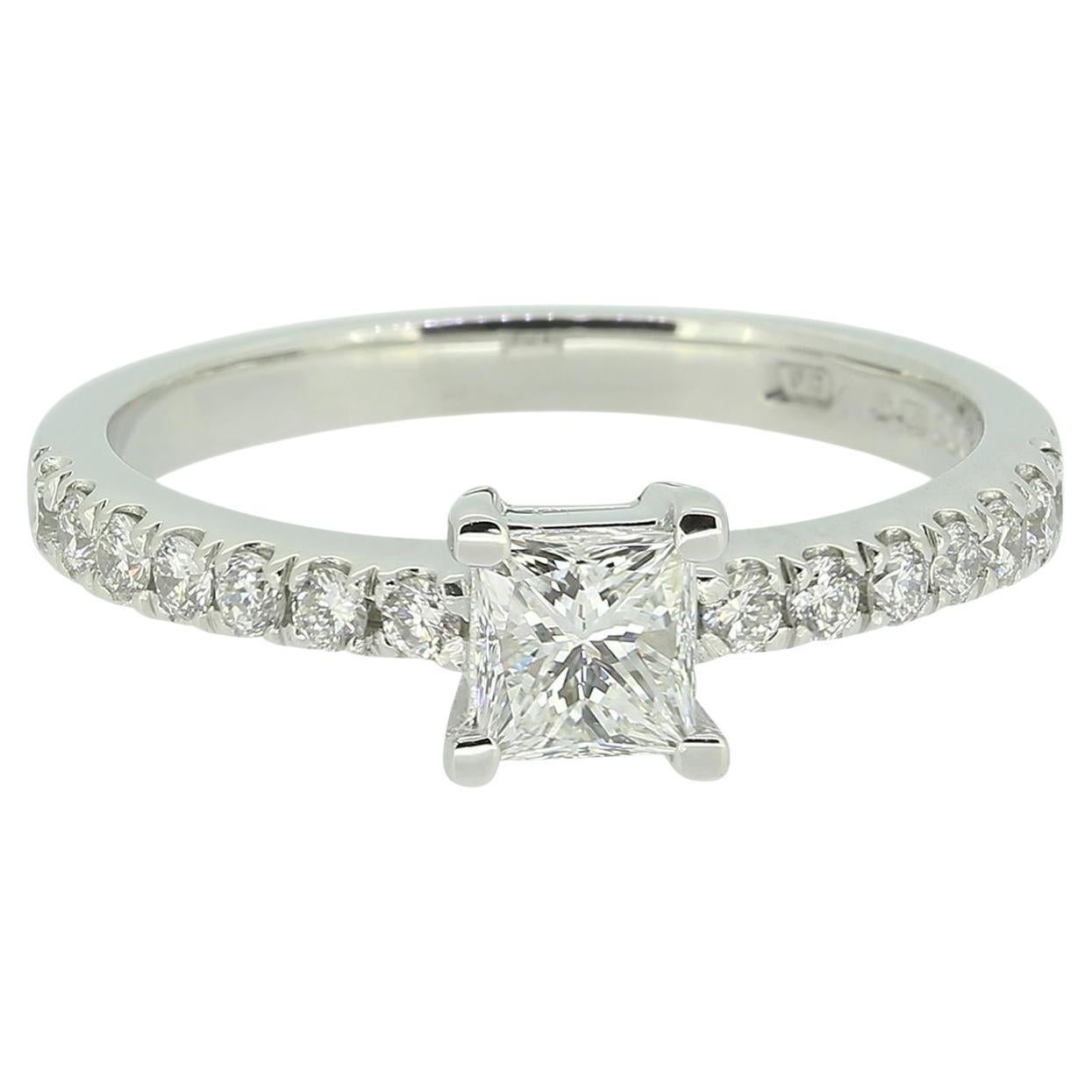 0.22 Carat Princess Cut Diamond Solitaire Ring