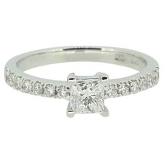 0.22 Carat Princess Cut Diamond Solitaire Ring