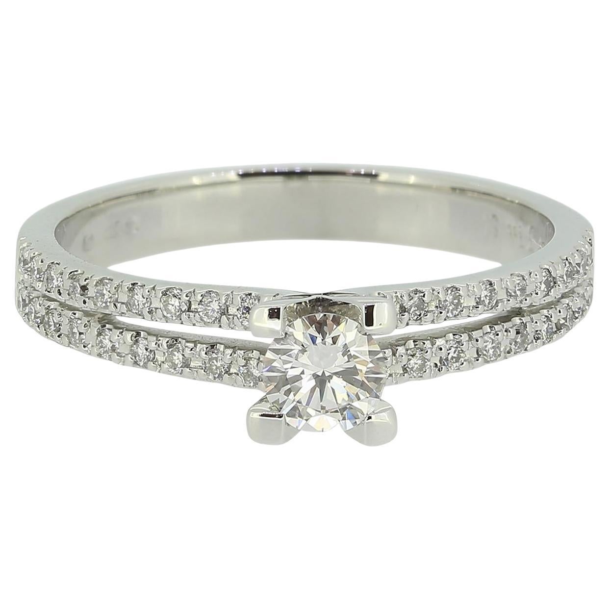 0,22 quilates Anillo solitario de diamantes redondos talla brillante