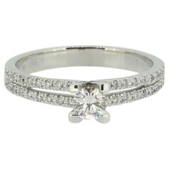 0,22 quilates Anillo solitario de diamantes redondos talla brillante