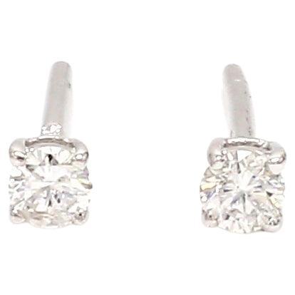 0.22 Carat SI/HI Solitaire Diamond Stud Earrings 14 Karat White Gold Jewelry New For Sale