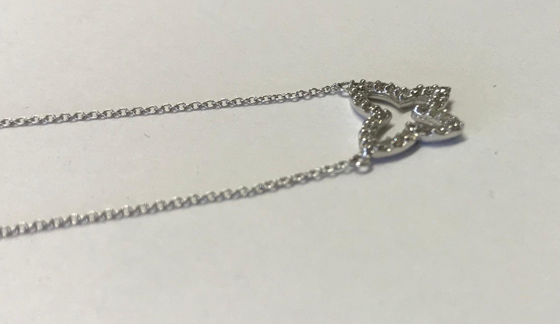 0.22 Carat White Diamond Butterfly Necklace In New Condition In GREAT NECK, NY