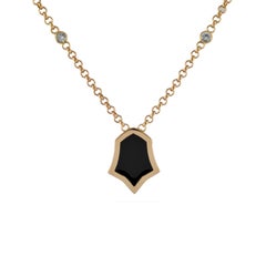 0.22 Carat White Sapphire 18 Karat Rose Gold Enamel Plated Tulip Necklace