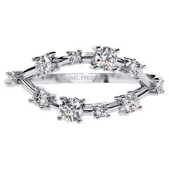 0.22 CTW Open Circle Diamond Ring in 14K Gold, SI+ Natural Diamonds