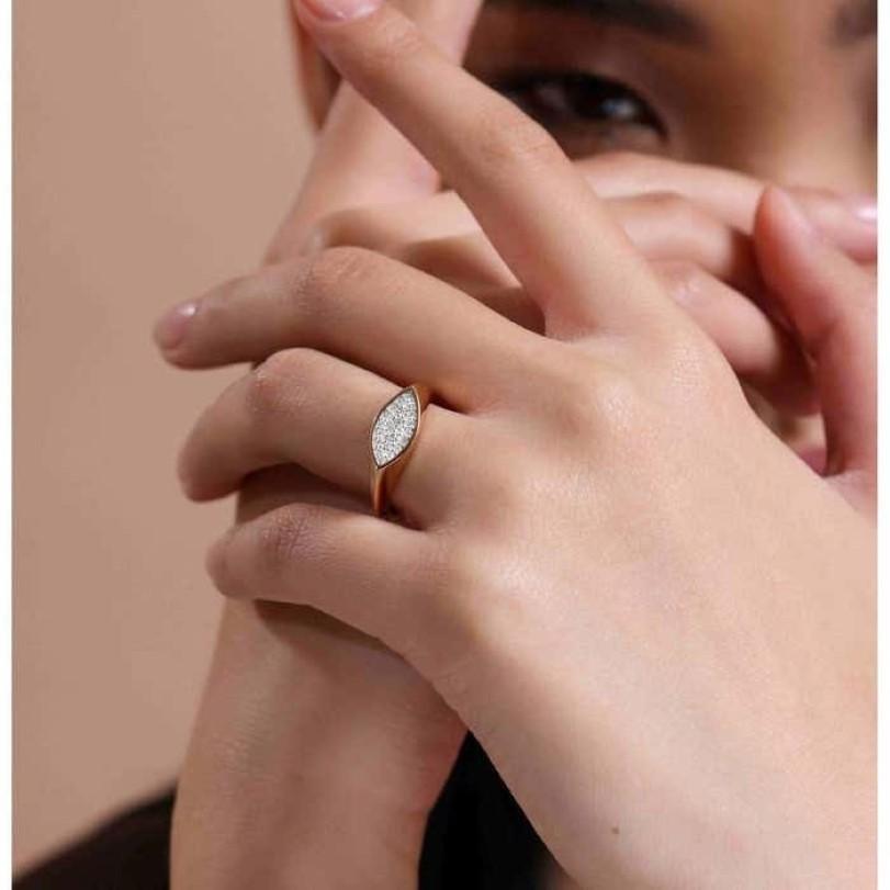Anillo marquesa de diamantes de 0,22 ct en venta 1