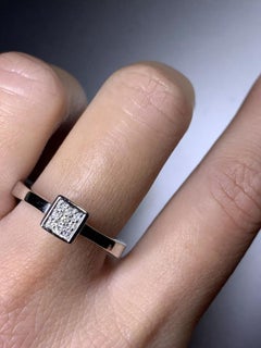 0.22ct Diamond Princess Illusion Set engagement ring in 14ct white gold