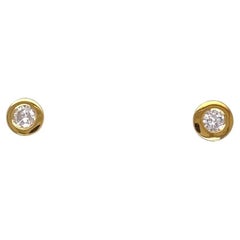 Boucles d'oreilles en or jaune 18ct avec 0.22ct de diamant en sertissage Rubover