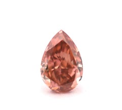 0.22ct Natural Loose Fancy Deep Orangy Pink Color Diamond GIA VS2 Pear Shape