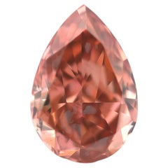 0.22ct Natural Loose Fancy Deep Orangy Pink Color Diamond GIA VS2 Pear Shape