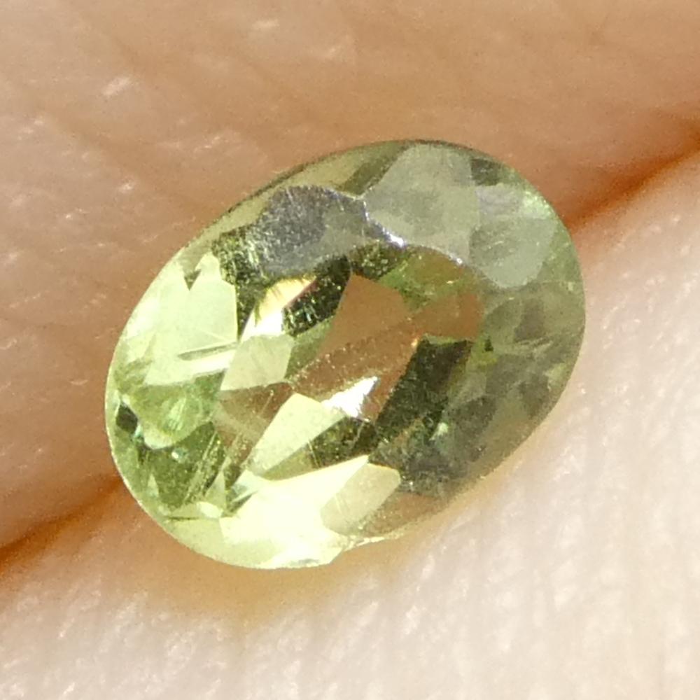 Brilliant Cut 0.22ct Oval Yellowish Green to Greyish Purple Alexandrite from Brazil For Sale