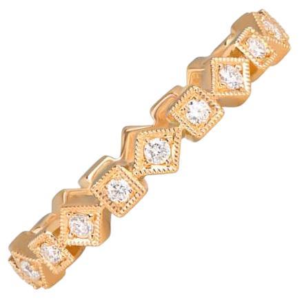 Eternity-Ring aus 18 Karat Gelbgold mit 0,22 Karat rundem Diamanten im Brillantschliff