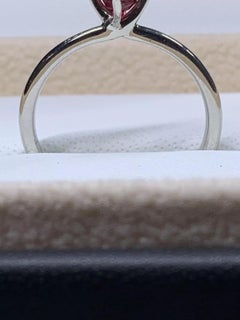 0.22ct Ruby Burma Pigeon Blood Solitaire Engagement Ring In Platinum