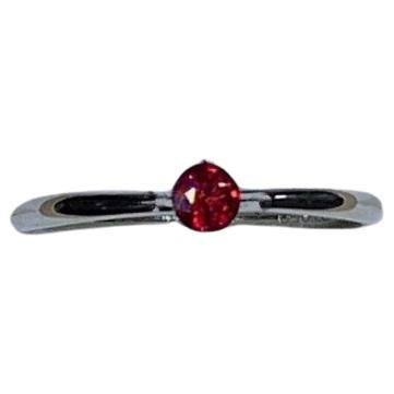 0.22ct Ruby Burma Pigeon Blood Solitaire Engagement Ring In Platinum For Sale