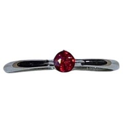 0.22ct Ruby Burma Pigeon Blood Solitaire Engagement Ring In Platinum
