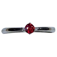 Bague de fiançailles solitaire en platine avec rubis de Birmanie sang de pigeon de 0,22 carat