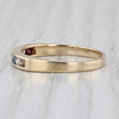 0.22ctw Multicolor Diamond Ring 14k Gold Stackable Wedding Band Size 6.75