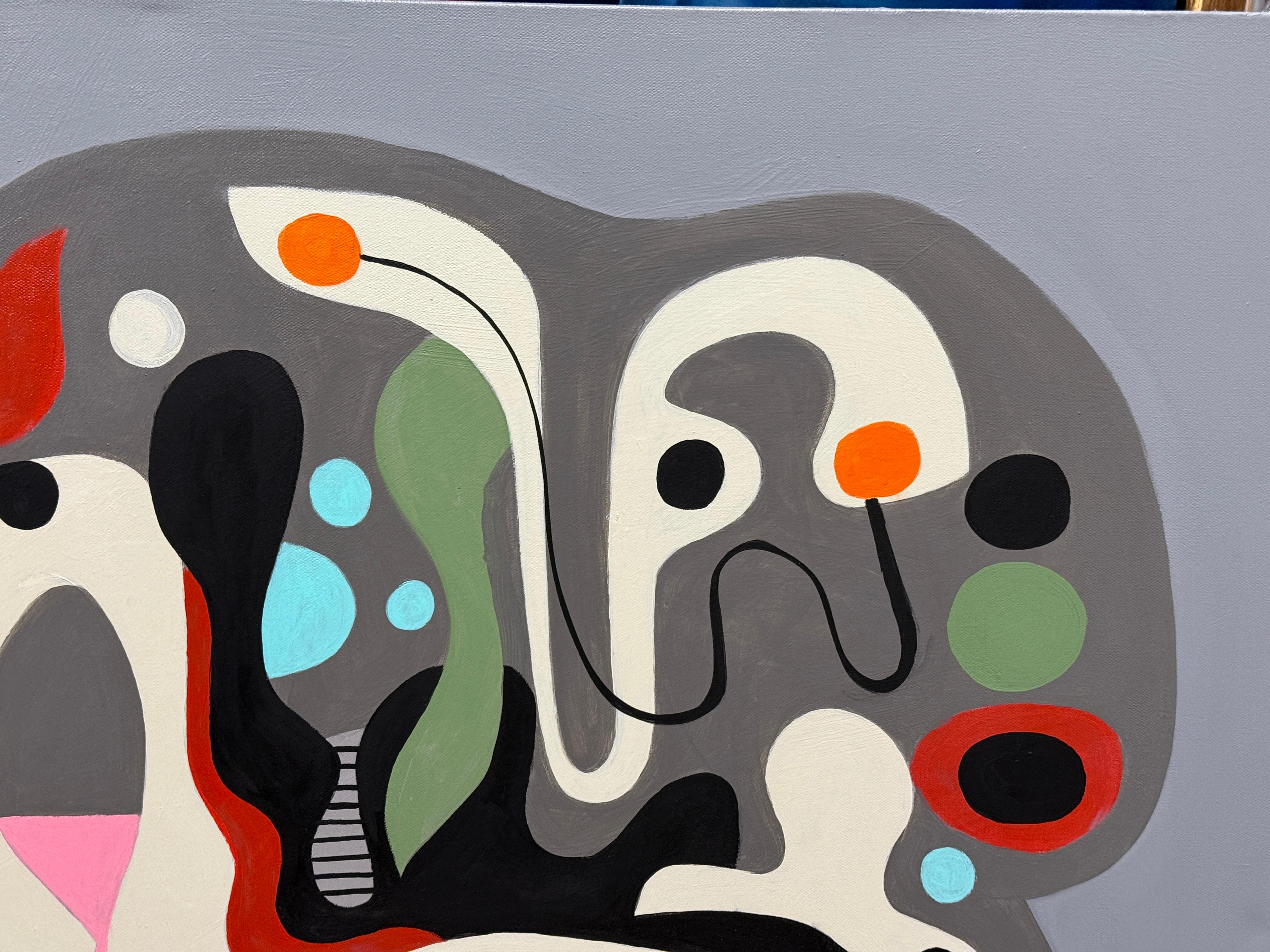 Our gallery is proud to represent Gary Janis a noted local artist.
This work is unframed on canvas. It is signed and dated on the back.  The painting measures 36 x 48 inches. It is vibrant and beautifully represents Mr. Janis’ signature style. The
