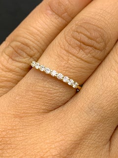 0.23 Karat Brillantschliff Diamant-Hochzeitsring aus 14 Karat Gelbgold